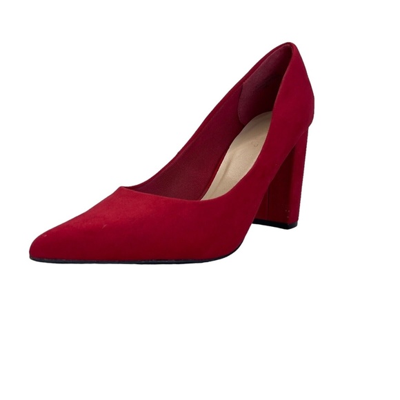 Bamboo Womens 9M Red Velvet Pump Heels - Picture 2 of 10